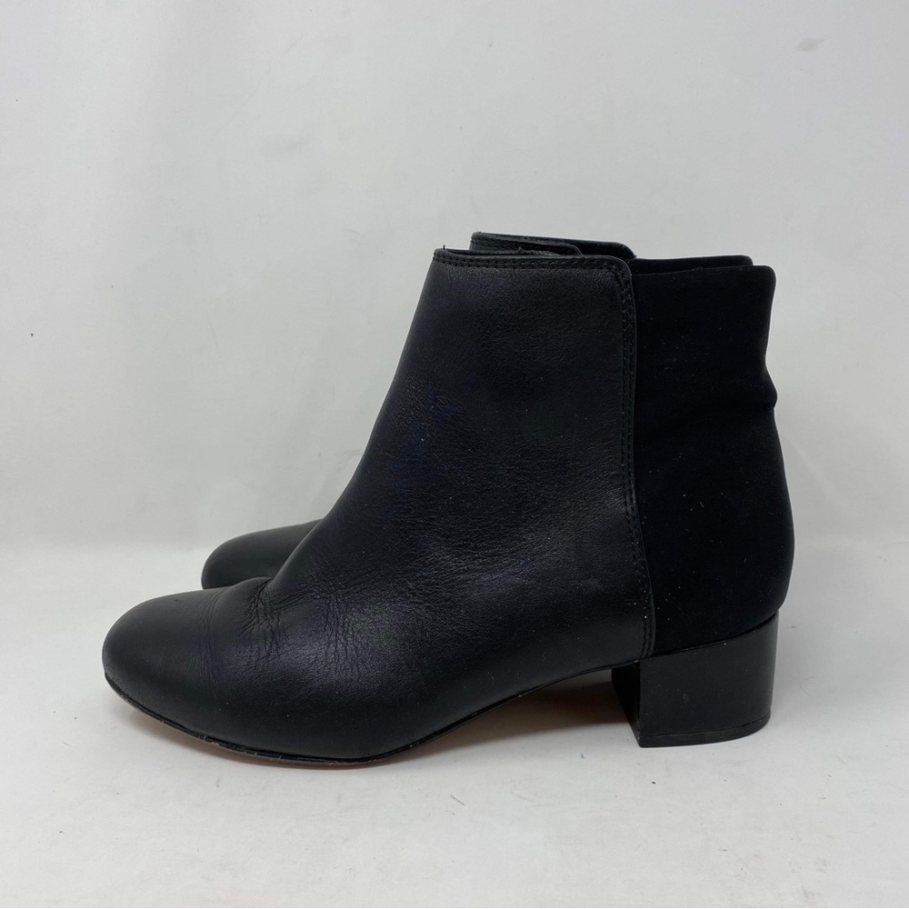 Clarks Women’s 7 Black Leather Chartli Valley Heeled Ankle Boots